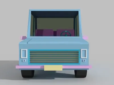 Cartoon Car Low-poly 3D model