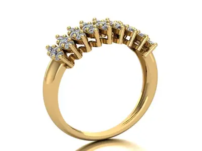 Half-Eternity Navette Diamond Ring 3D print model