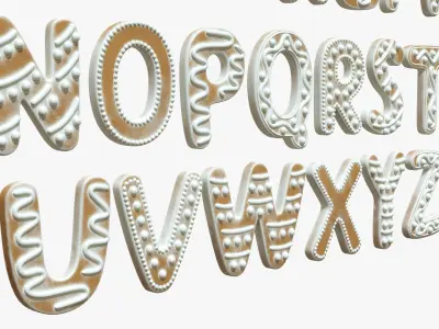 Decorated alphabet letters 03 3D model