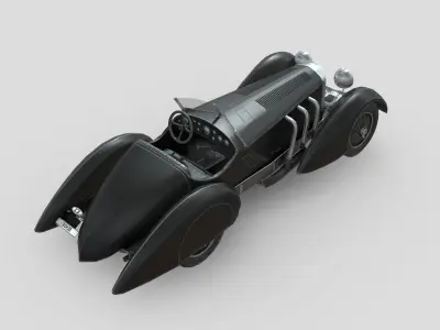 Mercedes Benz SSK Trossi Roadster 1930 Low-poly 3D model