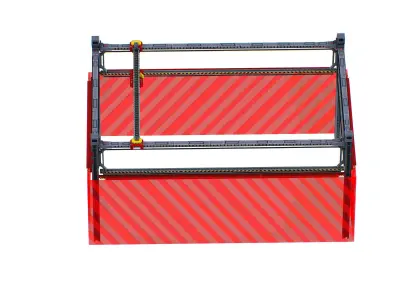 isometrical scaffolding 2x3 section Low-poly 3D model