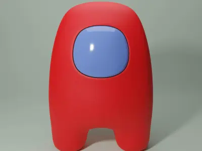 Among Us - Red character Model Free 3D model