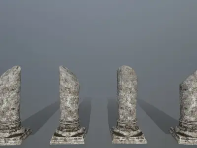 broken pillar Low-poly 3D model