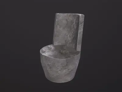 Stone chair 3D Model Low-poly 3D model