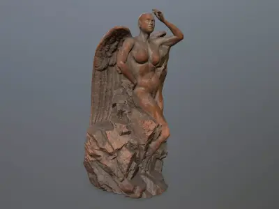 woman statue 1 Low-poly 3D model