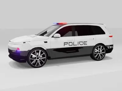 Police Vehicle LiXiang L9 Low-poly 3D model