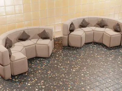 Circular Couch 3D model