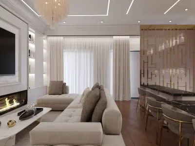Living room design 3dmax 3D model