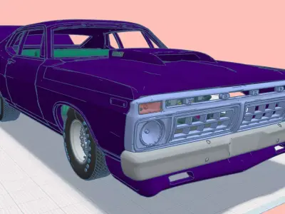 68 Galaxie with truck front end 3D print model