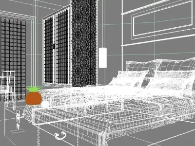 Interior Luxury Bedroom 3D model