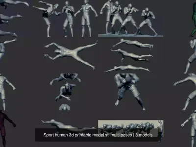 Sport human 3d printable model stl multi poses 3D Model Pack