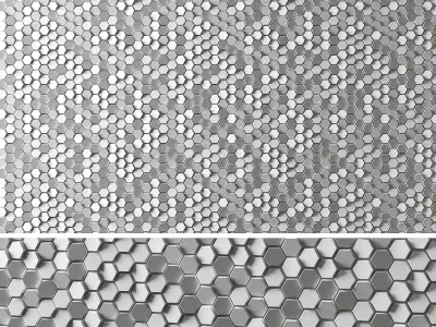 3D panels Hexagons 3D model
