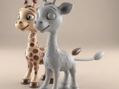 Adorable Baby Giraffe STL 3D Model 3D print model