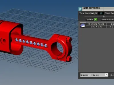 Piston rod gold pendant 3d printable engine necklace stl file  3D print model
