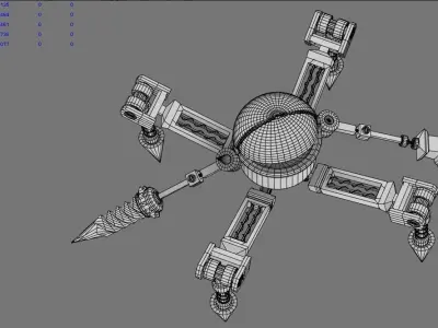 Robot golden with eyes Free 3D model