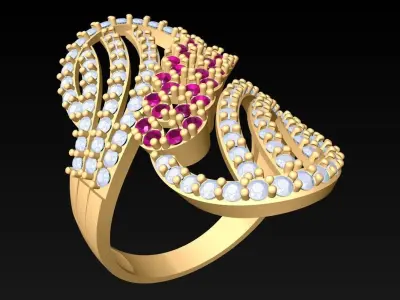 Diamond Ring - Womens Rings - N2177 3D print model