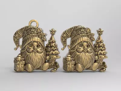 christmas gnome with tree decor  3D print model