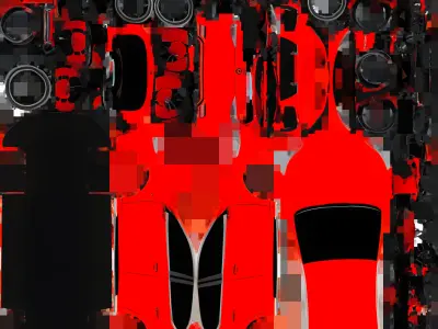 3d Red Premium Car 3D model