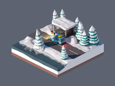 land 64A Low-poly 3D model