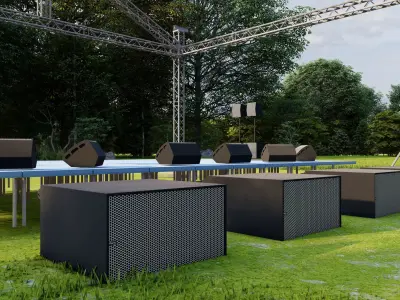 Escenario para conciertos   Low-poly 3D model