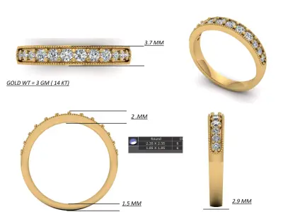  Stylish Diamond Ring ready STL model for print Free 3D print model