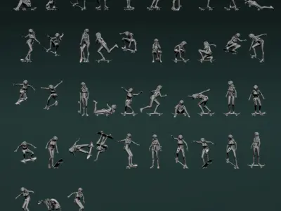 Skateboard Girl 3D model