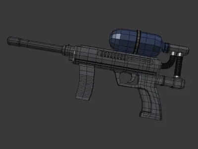 Paint Ball Gun Low-poly 3D model