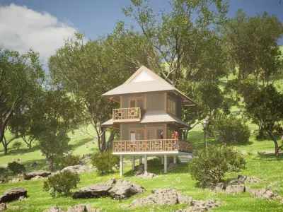 059Bungalow 2f33m2 3D model