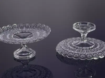 decorative silver cake stand 3D print model