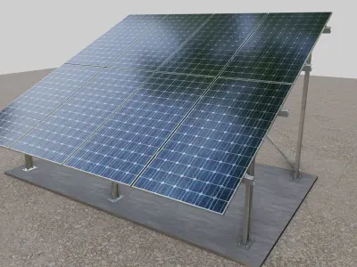 Solar Panel Steel Construction Type 3 3D model