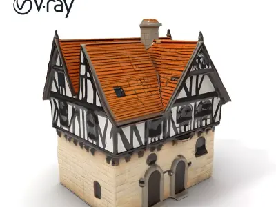 Tudor House Architectural Model Pack Low-poly 3D model