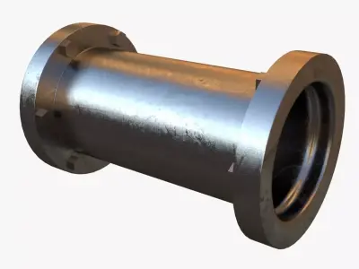 Steel Straight Pipe 3D model