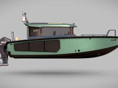 Arksen 28 Boat Low-poly 3D model