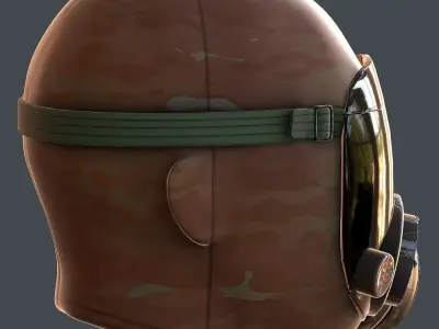 Gas mask helmet 3d model scifi Low-poly  Low-poly 3D model