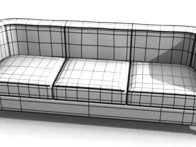 Leather sofa 3D model