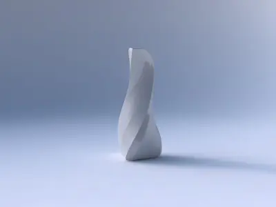 Vase puffy bent triangle with bands 3D print model purchase