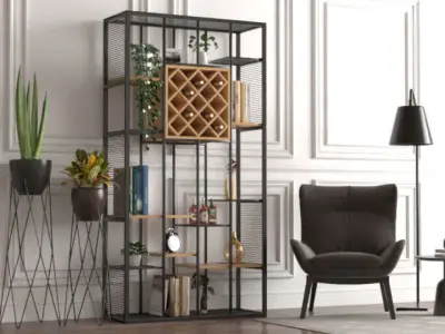 Steel Display and Arm chair  3D model