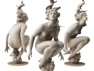 Galene variation sculpture Low-poly 3D model