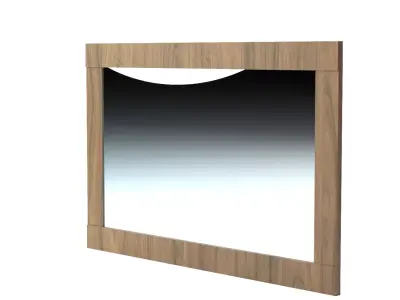 Mirror with Dark Frame Acacia 3D model