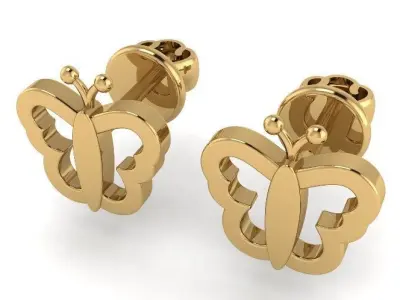 butterfly earrings 3D print model