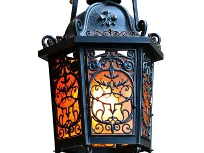 Ornate Iron Lantern model pack Low-poly 3D model
