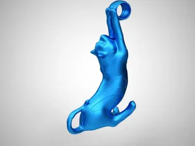 Stretched Cat Necklace 3D print model
