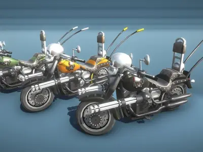 Warrior Bike Off Road Harley Low-poly 3D model