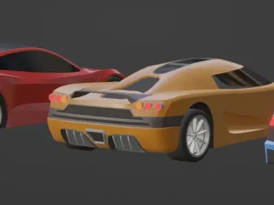 Sports Car Pack Low-poly 3D model