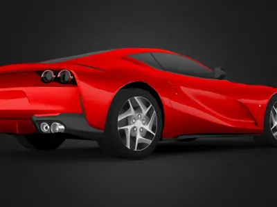 Ferrari 812 Superfast Low-poly 3D model