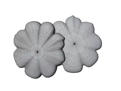 Nutella snowflake brioche Low-poly 3D model