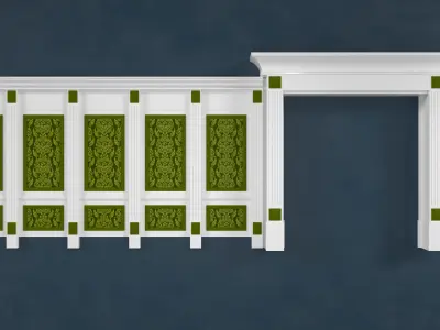 16 pack of Decorative Mouldings Collection  Low-poly 3D model