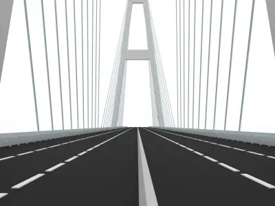 Bridge Russian Stylized low poly Low-poly 3D model