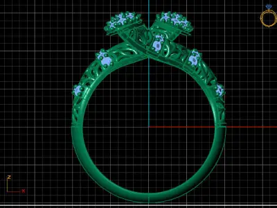 Two Head Women Ring 3DM Womens Ring 3d models 3D print model 3D print model 8