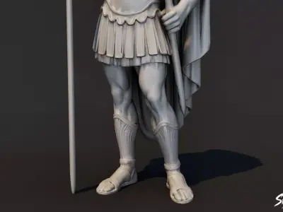 Ares Statue  Low-poly 3D model